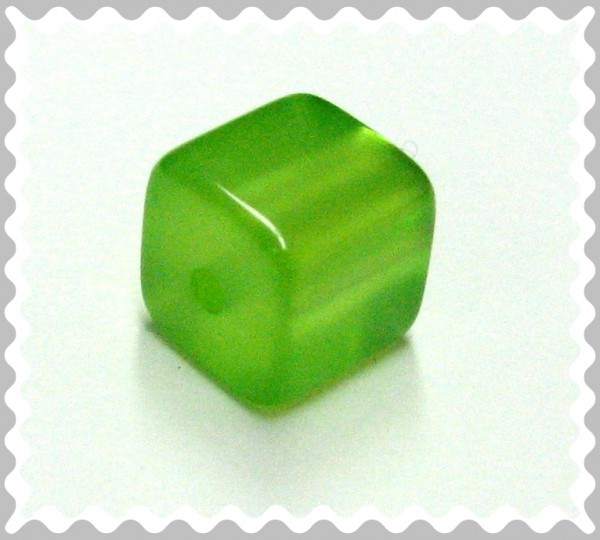 Polariswürfel 8mm grün glänzend - Kleinloch