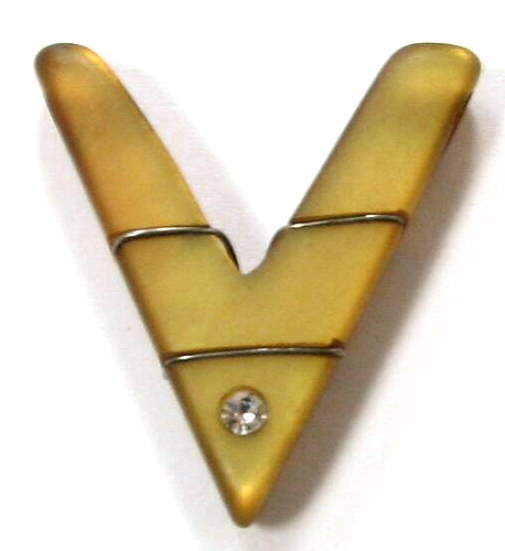 Polaris "V" klein, olive mit Golddraht