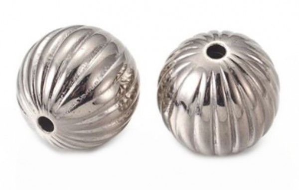 Wellen Perle 20mm - Farbe: platin - 1 Stück