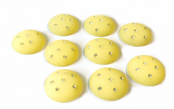Polaris Cabochon 23 mm – yellow – 9 pieces – with Swarovski crystal – special offer