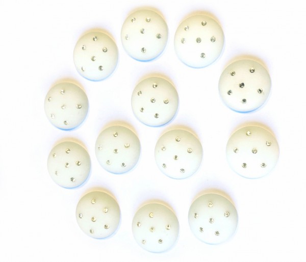 Polaris Cabochon 23 mm – bead white – 13 pieces – with Swarovski crystal – special offer