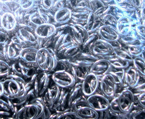 Jump rings / Binding rings oval 4x6x0,7 mm – 1 grams approx. 21 pcs. platinum