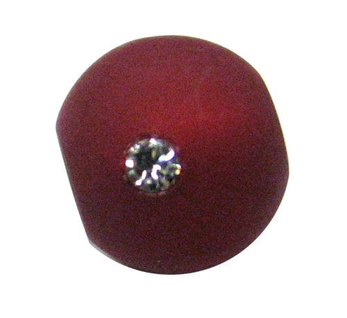 Polarisperle rubin 10 mm - mit Swarovski-Kristall
