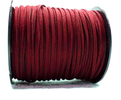 Band flach in Wildlederoptik - rot - 1 Meter