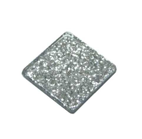 Polaris disc 16 mm – angular – Fine glitter-silver
