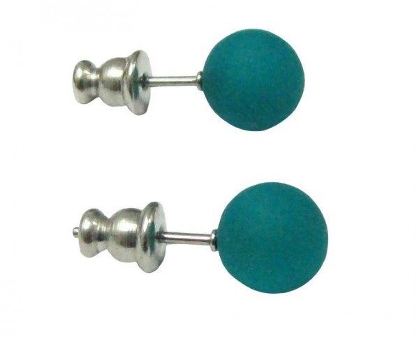 Polaris Earrings 8 mm --Stainless steel- 1 pair – emerald