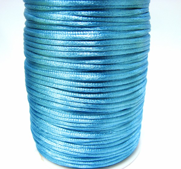 Seidenband 2mm - türkis - 91 Meter Kunstseide