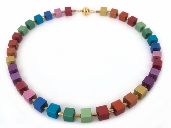 Aluminium Rainbow Chain – Hematite gold gloss + stainless steel