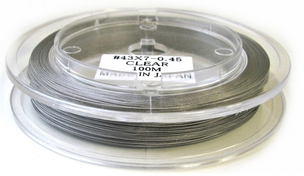 Steel rope Premium 0,45 mm – 100 meters – Jewelry wire – Color: Natural steel (silver grey)