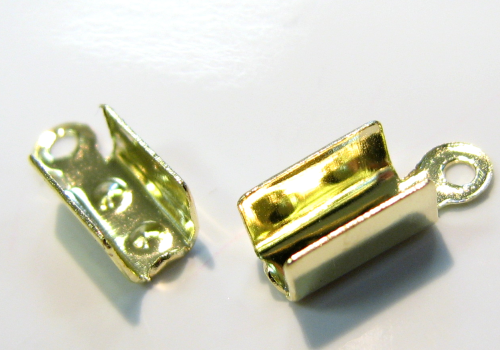 End caps – Band clips for up to 4 mm bands – 2 pieces – color: Gold