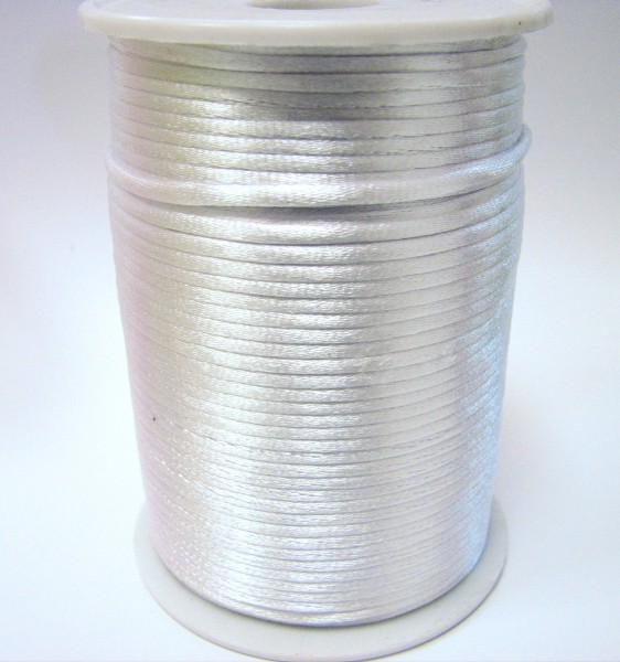 Seidenband 2mm - weiss - 91 Meter Kunstseide