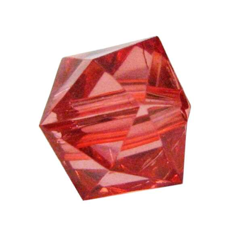 Cubes, 12 squared, 13 mm, transparent-red plastic
