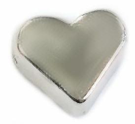 Heart 7x6x3 mm – color: Platinum glossy