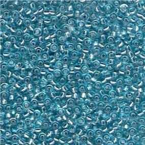 Miyuki 8/0 - Glassperlen 3mm - silver lined blue topaz - 30 Gramm