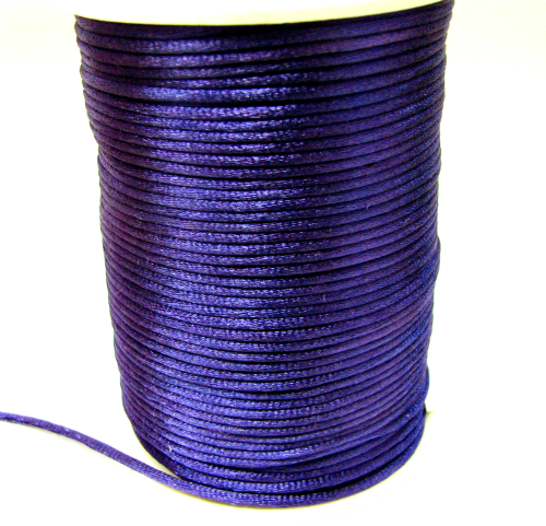 Silk ribbon 2 mm – purple – 1 meter artificial silk