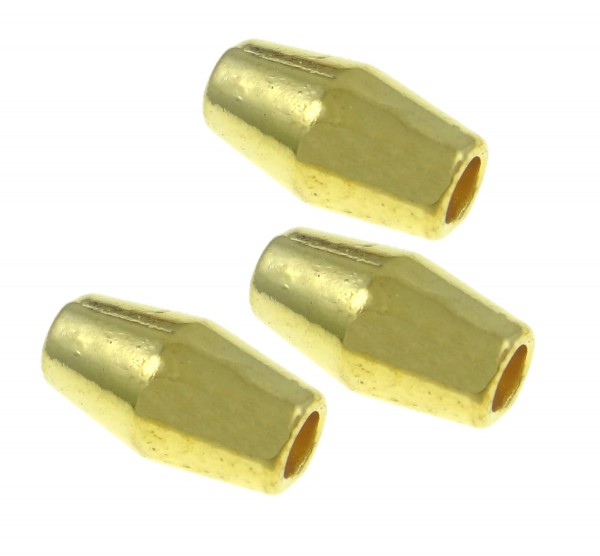 Röhre 11x6mm, bikonisch, gold farbig - Loch 2,5mm - 1 Stück