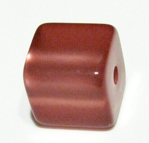 Polaris cube 8 mm terracotta glossy – small hole