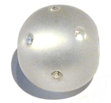 Polarisperle weiss 16 mm - mit Swarovski-Kristall