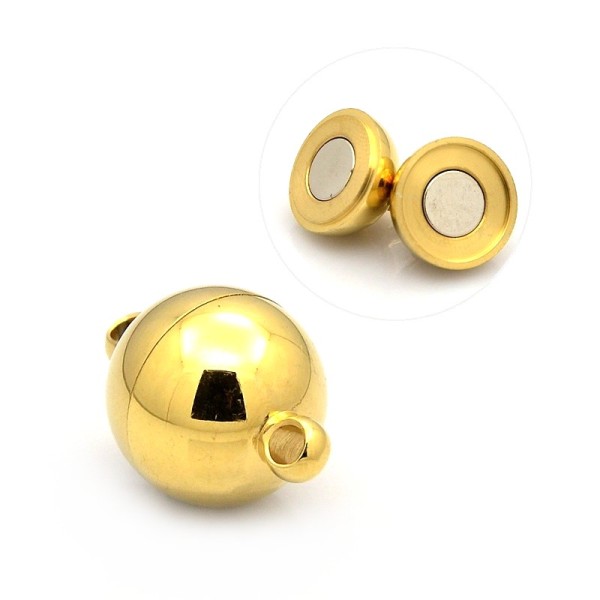 Magnetic clasp 10 mm – stainless steel – very high w. Processing – extra strong + genuine gilded!