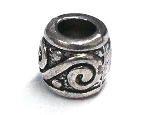 Röhre 8x9mm - antique silber - Großloch