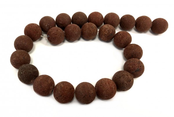 Lava round beads 16 mm – brown- 1 strand approx. 40 cm