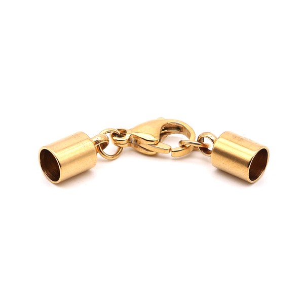 Closure – stainless steel gold colour – complete for 3 mm tapes