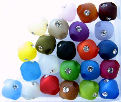 Polaris double cone 8 mm – with Swarovski crystal – 23 pieces in different colors