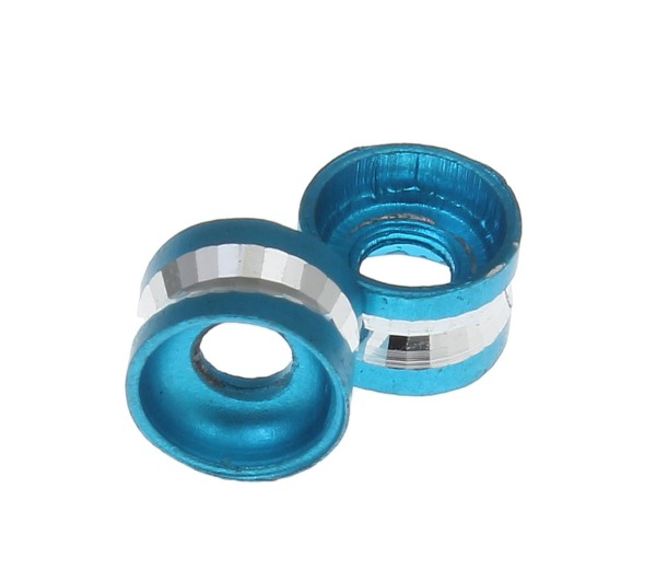 Aluminium tube – spacer 6x4 mm turquoise silver hole 2 mm – 1 pcs.