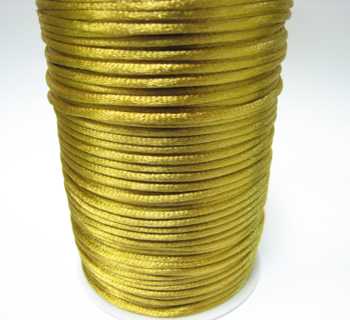 Silk ribbon 2 mm – brass – 1 meter artificial silk