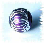 Aluminium bead 10 mm blackberry-silver
