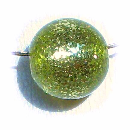 Fine glitter bead 12 mm – green