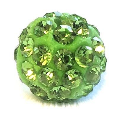 Perle 10mm - Shamballa green - mit Kristall !