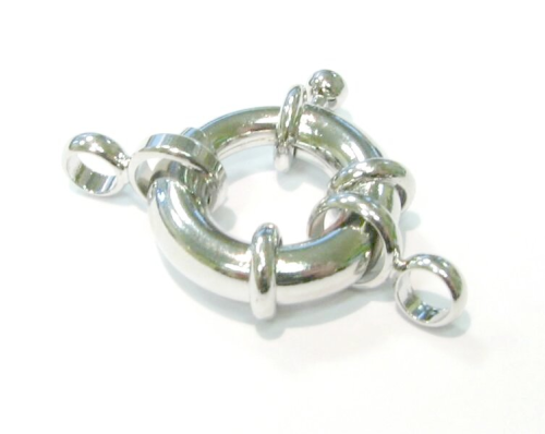 Spring ring closure, 3 cm, colour: Silver