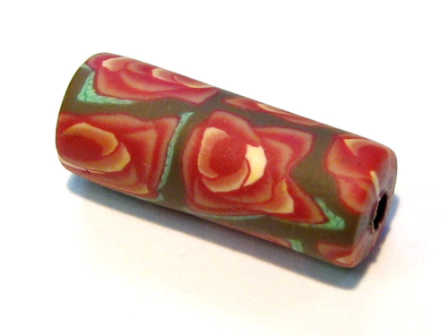 Fimo-Röhre 16x8mm rot-braun