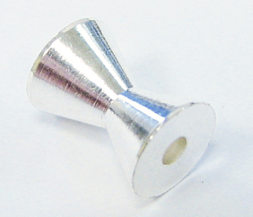 Tube 9x6,5 mm “Diabolo” silver coloured – hole 1,8 mm
