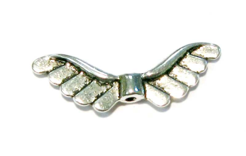 Angel wings – double – 24 mm – antique silver colored