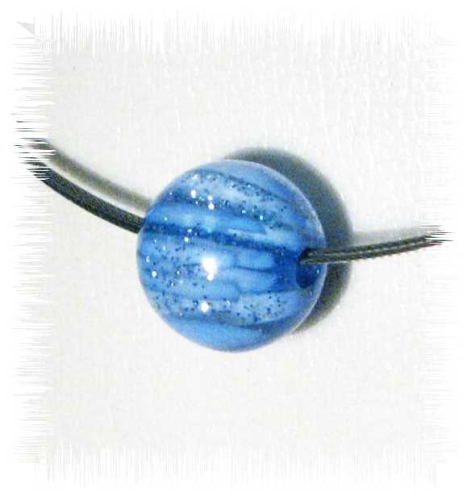Ilumibead “Crystal Stripes” 12 mm round bead – sky blue