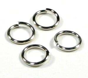 Jump rings / Binding rings 8x1 mm – 5 grams – approx. 40 pieces platinum coloured