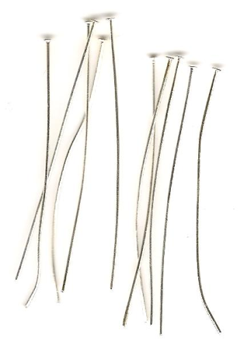 Headpins 26x0,6 mm – color: Platinum – Head around 1.5 mm – 10 pcs