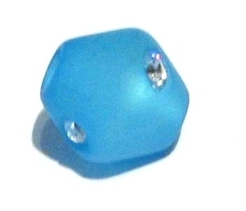 Polaris double cone light turquoise 8 mm – with Swarovski crystal