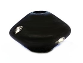 Polaris Diskus 12x7 mm – black – with Swarovski crystal