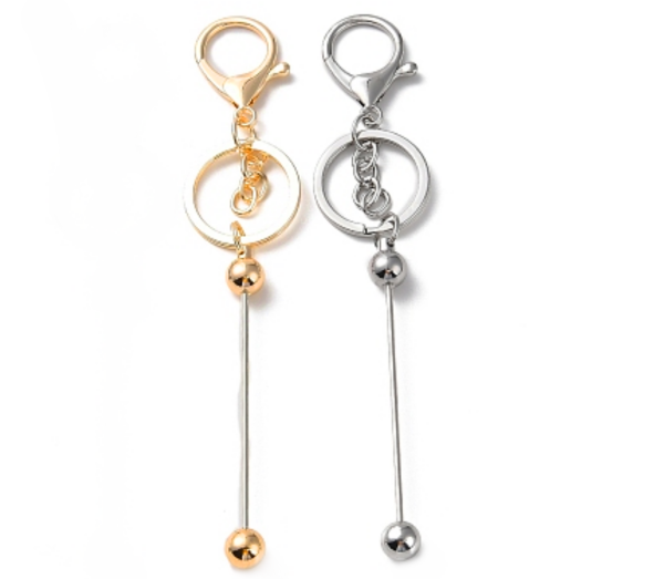 Perlen bestückbare Schlüsselanhänger - gold oder silber farbig