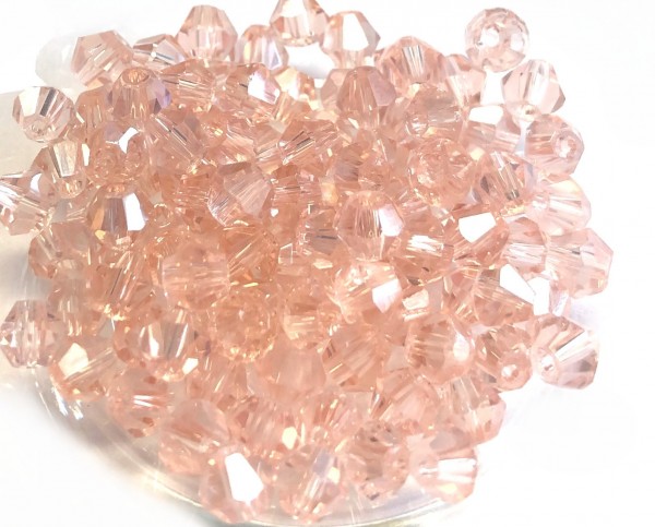 Bicone crystal 4mm - 100 pieces in zip bag - vintage rose shimmer