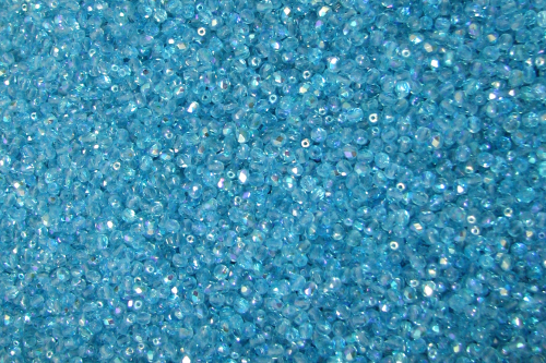 Glass sanded beads 4 mm – aqua AB – 100 pieces – in the best quality!