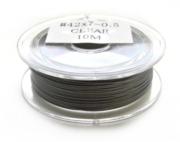 Steel rope Premium 0,5 mm – 10 meters – Jewelry wire – Color: Natural steel (silver grey)
