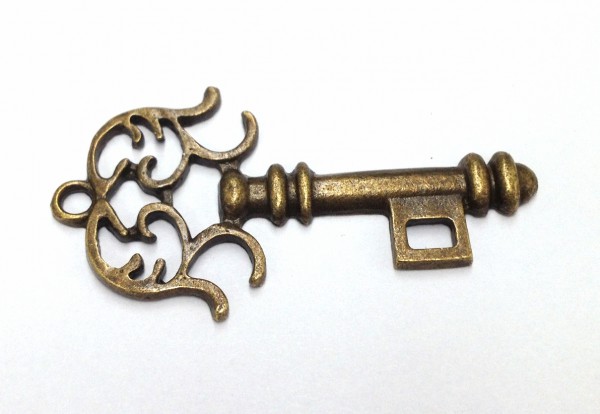Schlüssel - 50x27mm - Anhänger antique bronze