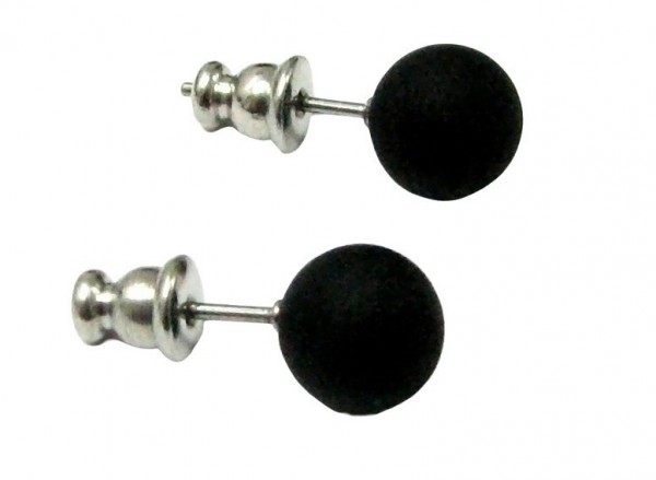 Polaris Earrings 6mm --Stainless steel- 1 pair – black