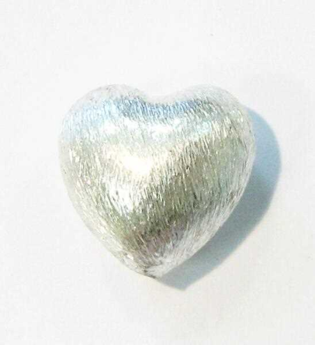 Heart 12 mm, silver plated, vertically drilled, “Premium quality”