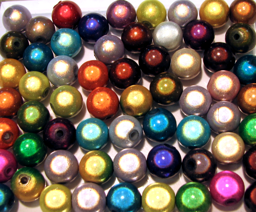 50 Mix Mehrfarbig Acryl Kracken Spacer Perlen Beads zum Basteln 12mm 