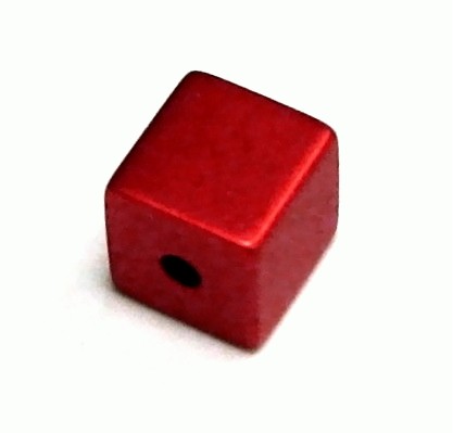 Aluminum cube anodised 8x8 mm – anodised ruby red